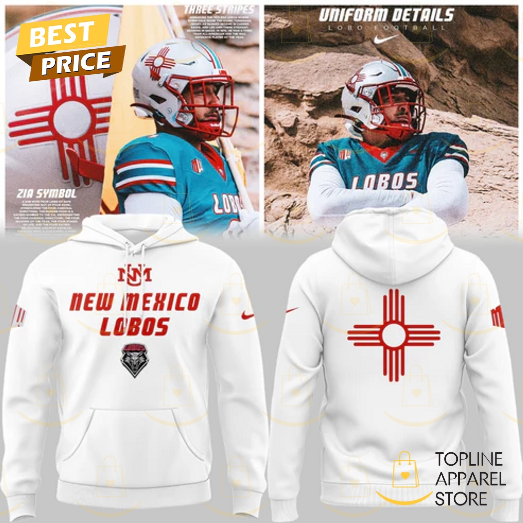 New Mexico Lobos Wordmark Logo Uniform Hoodie - White New Mexico Lobos Wordmark Logo Uniform Hoodie - White