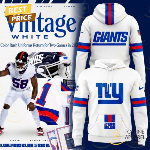 New York Giants Legacy White Hoodie 2025