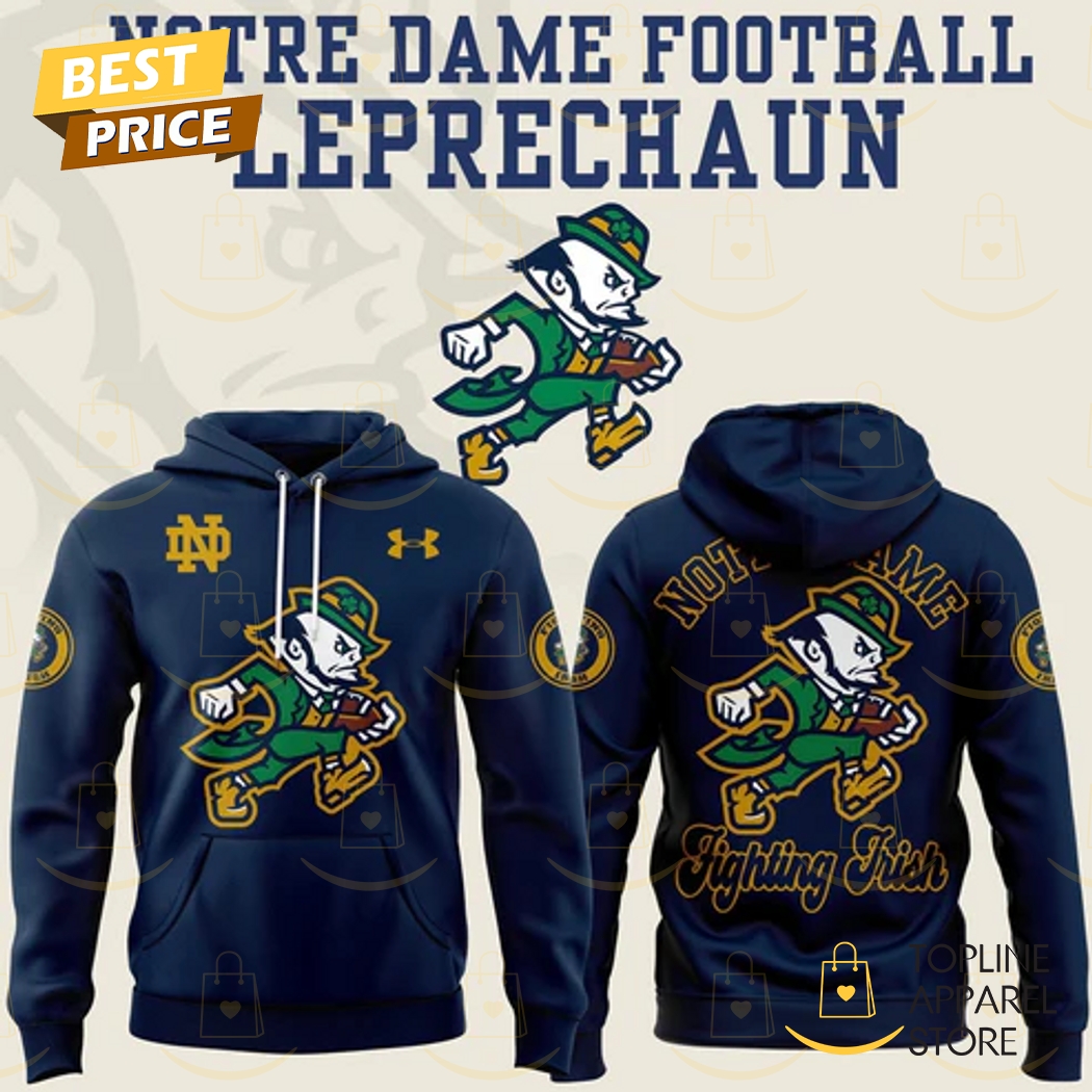 Notre Dame Fighting Irish Football Leprechaun Collection 2025 Hoodie - Blue Notre Dame Fighting Irish Football Leprechaun Collection 2025 Hoodie - Blue