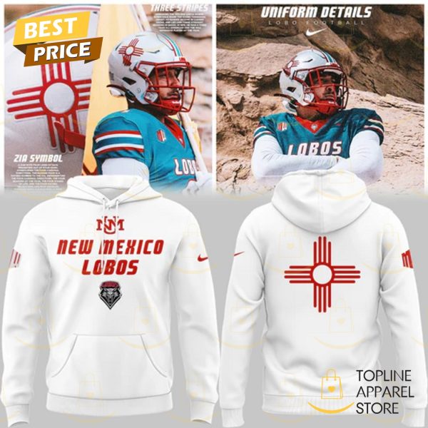New Mexico Lobos Wordmark Logo Uniform Hoodie – White