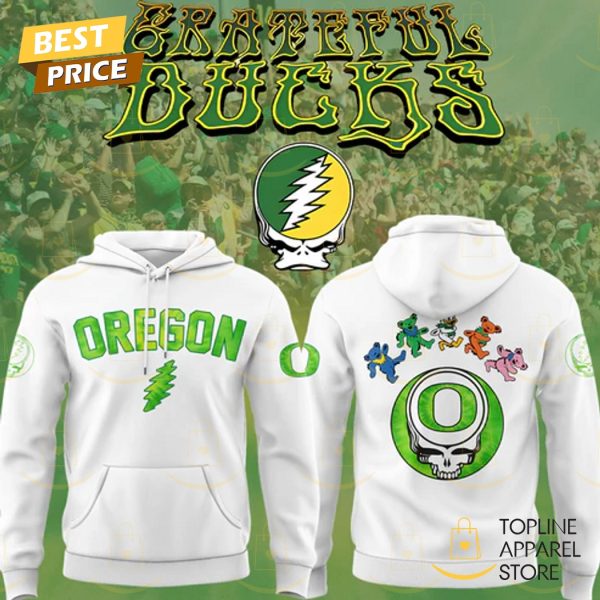 Oregon Ducks Football Grateful Ducks 2025 Hoodie – White