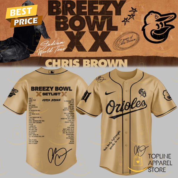 Orioles Breezy Bowl XX Tour Chris Brown Baseball Jersey