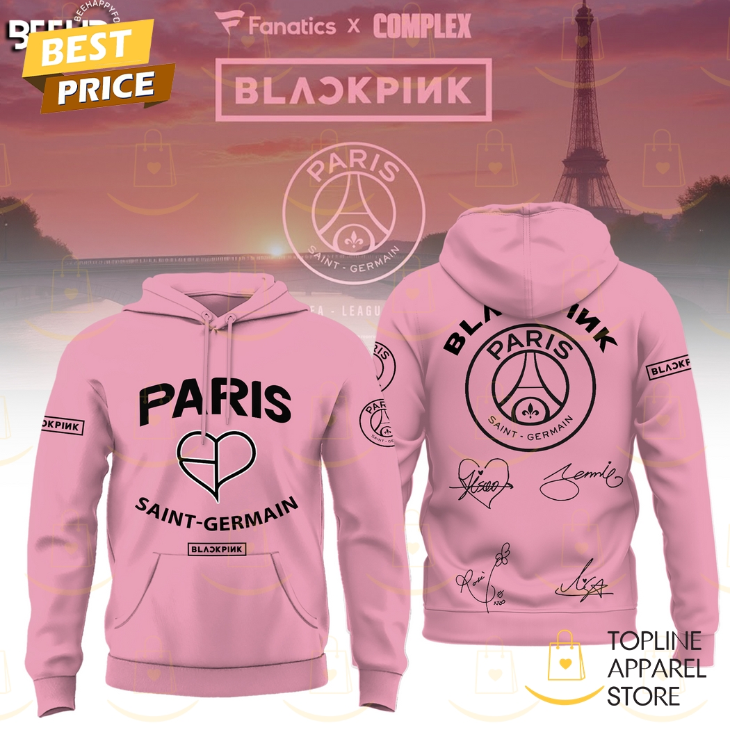 PSG x Blackpink 2025 Signature Pink Hoodie PSG x Blackpink 2025 Signature Pink Hoodie