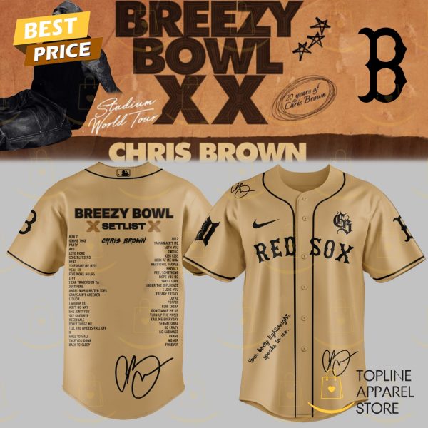 Red Sox Breezy Bowl XX Tour Chris Brown Baseball Jersey