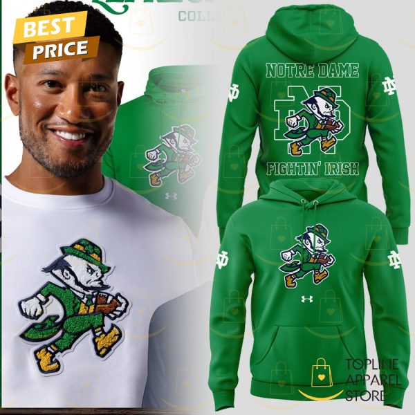 Notre Dame Fighting Irish Football Leprechaun 2025 Hoodie – Green