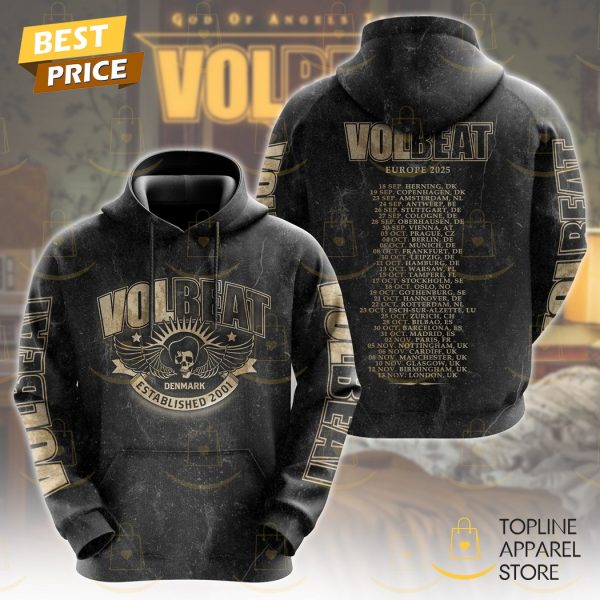 Volbeat Denmark Established 2001 Europe 2025 Tour Hoodie