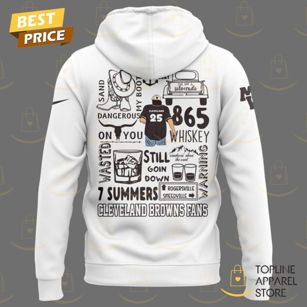 Wallen x Cleveland Browns Im The Problem Tour 2025 Hoodie – White