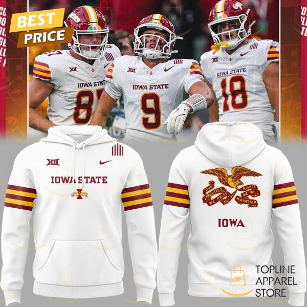 Iowa State Cyclones Flag Uniform Hoodie – White
