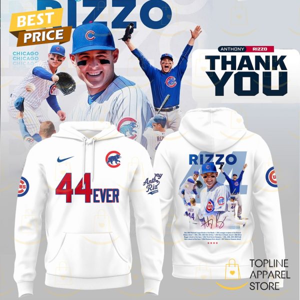 Chicago Cubs Anthony Rizzo 44ever Signature Hoodie – White