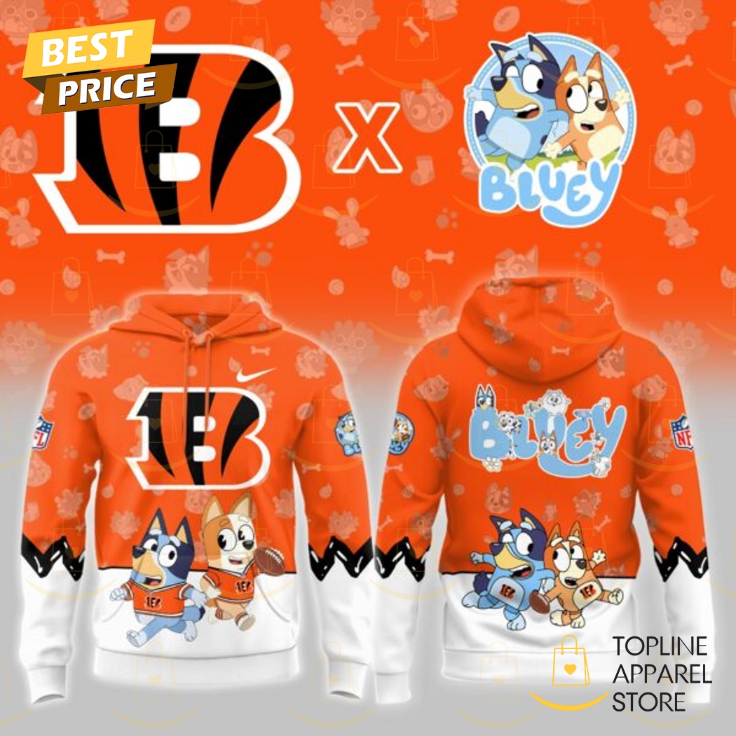 Bengals Bluey 2025 Orange Hoodie Bengals Bluey 2025 Orange Hoodie