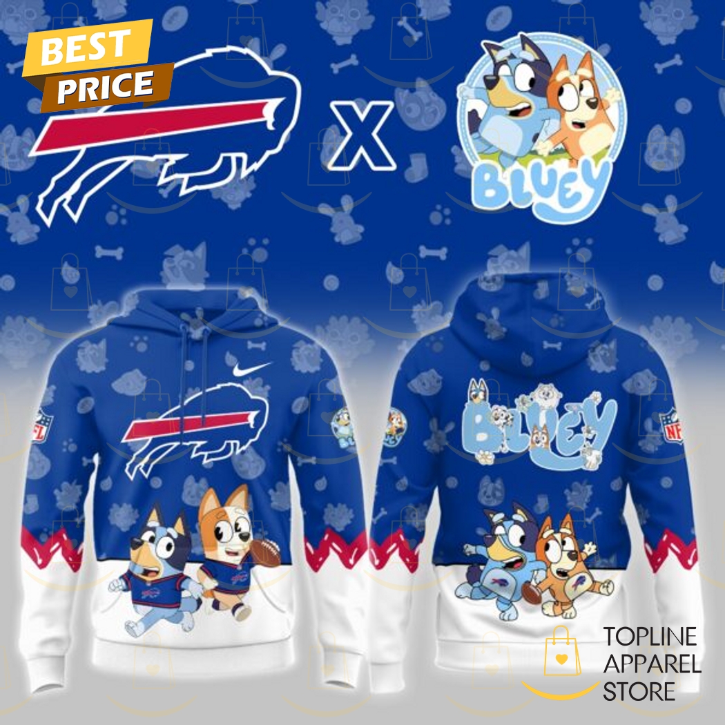 Bills Bluey 2025 Blue Hoodie Bills Bluey 2025 Blue Hoodie