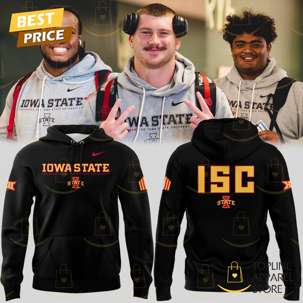Iowa State Cyclones 2025 ISC Logo Hoodie - Black Iowa State Cyclones 2025 ISC Logo Hoodie - Black