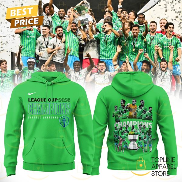 League Cup 2025 Champions Sounders Hoodie – Green