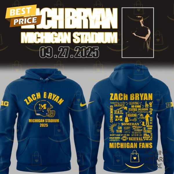 Michigan Zach The Quittin Time Tour 2025 Michigan Stadium Hoodie