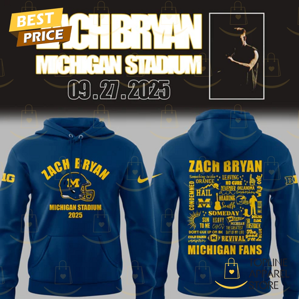 Michigan Zach The Quittin Time Tour 2025 Michigan Stadium Hoodie Michigan Zach The Quittin Time Tour 2025 Michigan Stadium Hoodie