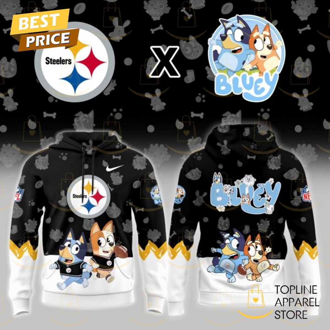 Steelers Bluey 2025 Black Hoodie Steelers Bluey 2025 Black Hoodie