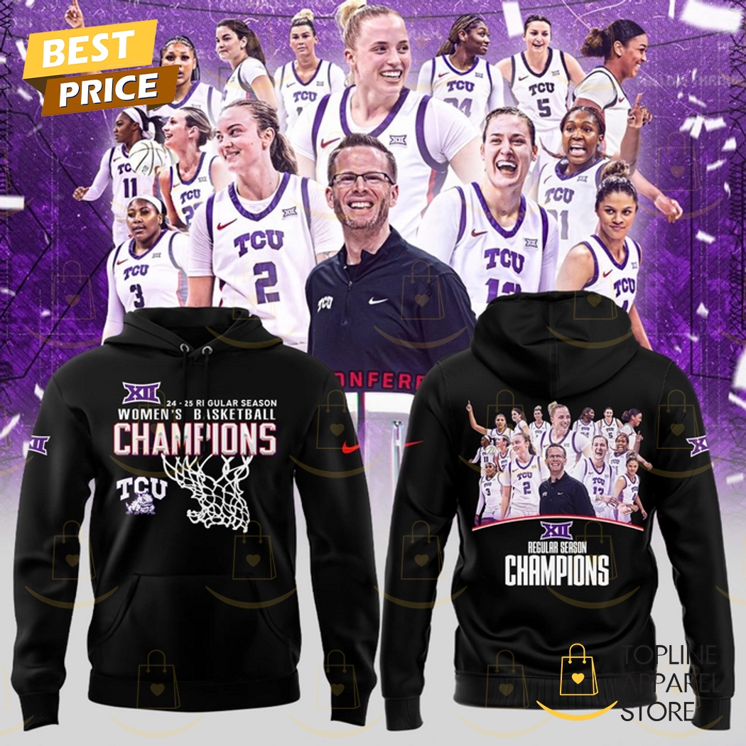 TCU Horned Frogs Big 12 Conference Champions 2025 Black Hoodie TCU Horned Frogs Big 12 Conference Champions 2025 Black Hoodie