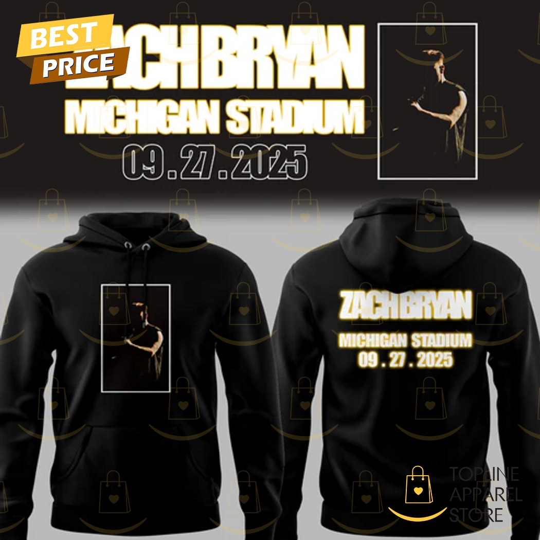 Zach The Quittin Time Tour 2025 Michigan Stadium Black Hoodie Zach The Quittin Time Tour 2025 Michigan Stadium Black Hoodie