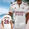 Arsenal FC Premier League Champions 2025/26 Commemorative White Short Sleeve Button-Down Hawaiian Shirt