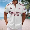 Arsenal FC Premier League Champions 2025/26 Commemorative White Short Sleeve Button-Down Hawaiian Shirt