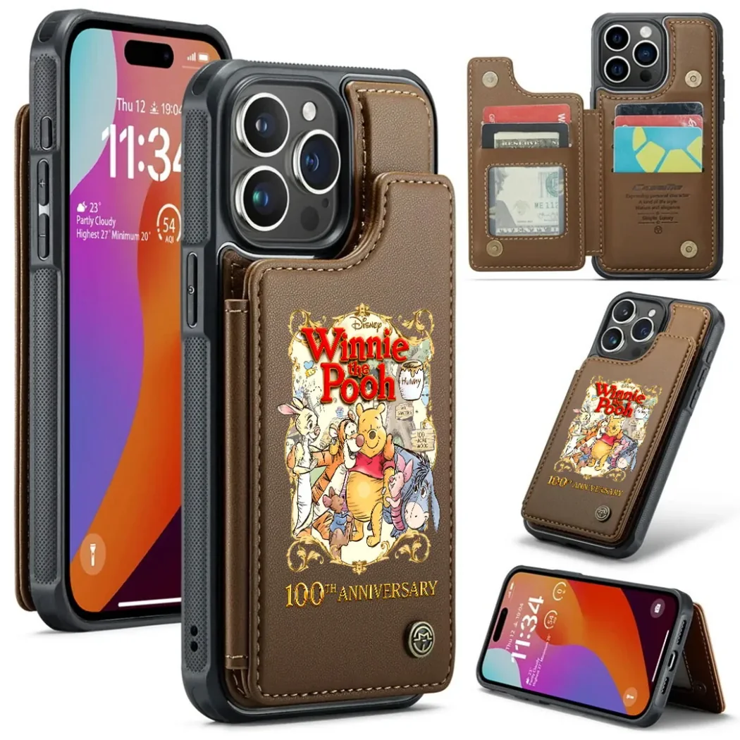Disney Winnie the Pooh 100th Anniversary Vintage Classic Leather Wallet Phone Case Disney Winnie the Pooh 100th Anniversary Vintage Classic Leather Wallet Phone Case