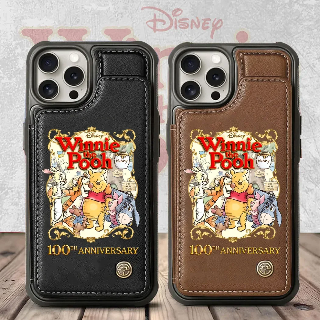 Disney Winnie the Pooh 100th Anniversary Vintage Classic Leather Wallet Phone Case Disney Winnie the Pooh 100th Anniversary Vintage Classic Leather Wallet Phone Case