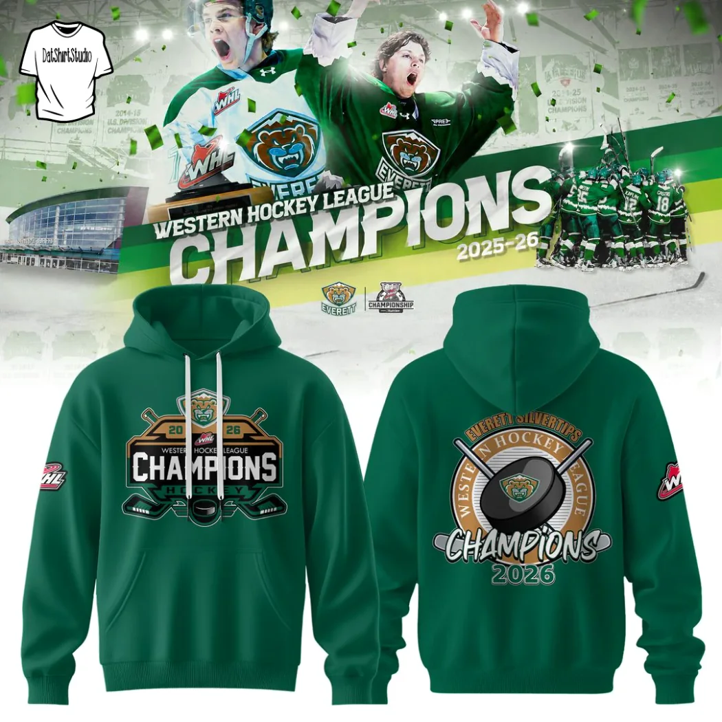 Everett Silvertips Western Hockey League 2026 Champions Limited Edition Pullover Hoodie Everett Silvertips Western Hockey League 2026 Champions Limited Edition Pullover Hoodie