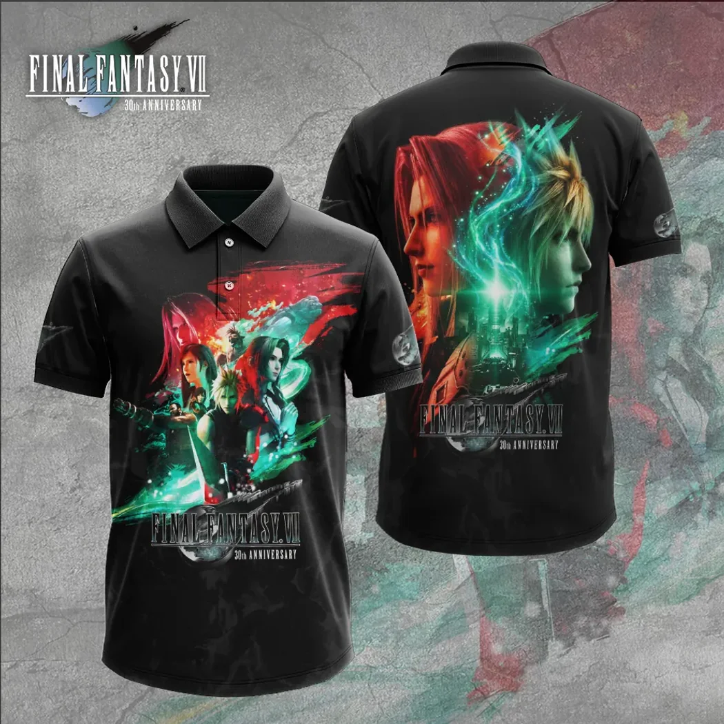 Final Fantasy VII 30th Anniversary Commemorative All-Over Print T-Shirt Final Fantasy VII 30th Anniversary Commemorative All-Over Print T-Shirt
