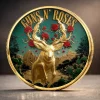 guns n roses commemorative golden deer rose 3d collectible coin official design 02 toplineapparelstore.webp
