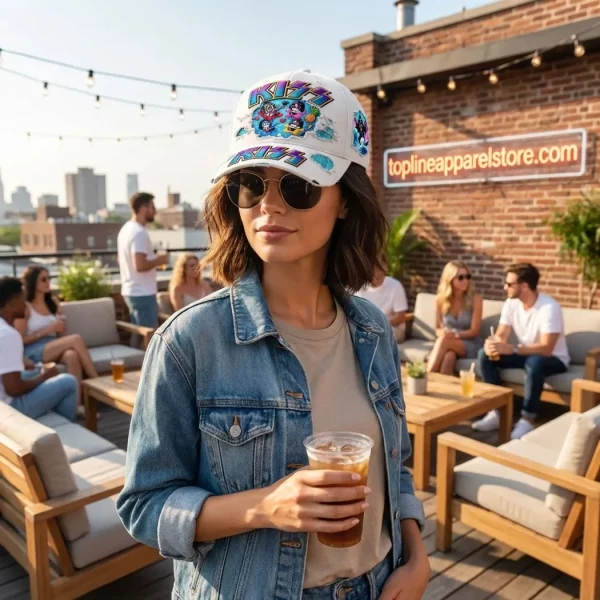 KISS Army Distressed Chibi Cartoon Summer Party Embroidered Baseball Cap