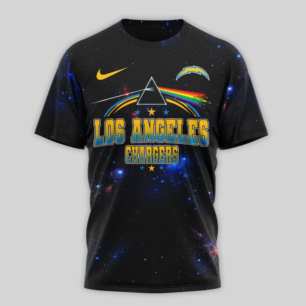 Los Angeles Chargers Pink Floyd 3D Galaxy NFL T-Shirt Los Angeles Chargers Pink Floyd 3D Galaxy NFL T-Shirt