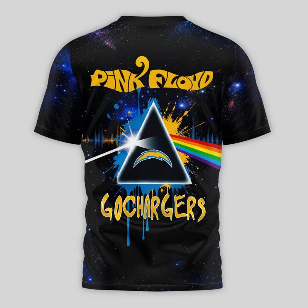 Los Angeles Chargers Pink Floyd 3D Galaxy NFL T-Shirt Los Angeles Chargers Pink Floyd 3D Galaxy NFL T-Shirt