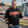 Personalized Lightning McQueen Racing Dad with Custom Kids Names on Sleeve Father's Day Gift Crewneck Sweatshirt