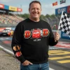 Personalized Lightning McQueen Racing Dad with Custom Kids Names on Sleeve Father's Day Gift Crewneck Sweatshirt
