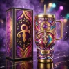Prince Tribute Love Symbol Music Is Medicine Purple Rain Luxury Insulated 40oz Tumbler with Handle