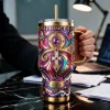 Prince Tribute Love Symbol Music Is Medicine Purple Rain Luxury Insulated 40oz Tumbler with Handle