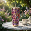 Prince Tribute Love Symbol Music Is Medicine Purple Rain Luxury Insulated 40oz Tumbler with Handle