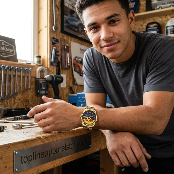 Red Bull Racing F1 Men’s Luxury Gold Tone Carbon Fiber Quartz Watch