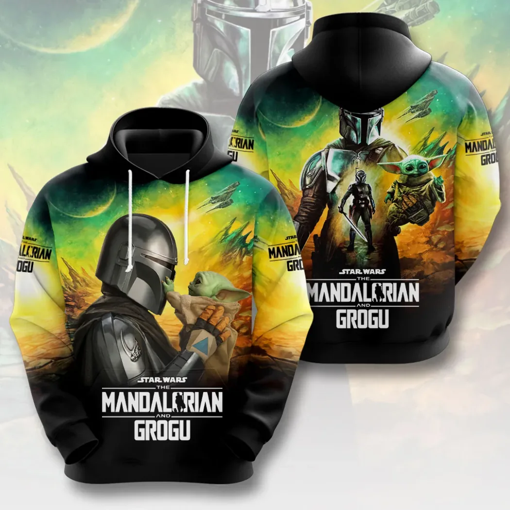 Star Wars The Mandalorian and Grogu Baby Yoda 3D All Over Print Graphic T-Shirt Star Wars The Mandalorian and Grogu Baby Yoda 3D All Over Print Graphic T-Shirt