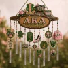 Alpha Kappa Alpha AKA Sorority 1908 Pink and Green Paraphernalia Decorative Garden Wind Chime