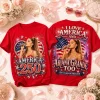 Ariana Grande I Love America Too 250 Years of Freedom Patriotic Red Graphic T-Shirt