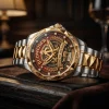 Budweiser King of Beers Est 1876 Limited Edition Two-Tone Gold Luxury Stainless Steel Watch