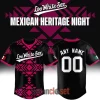 Chicago White Sox Mexican Heritage Night Personalized Black Pink Aztec Pattern Baseball Jersey