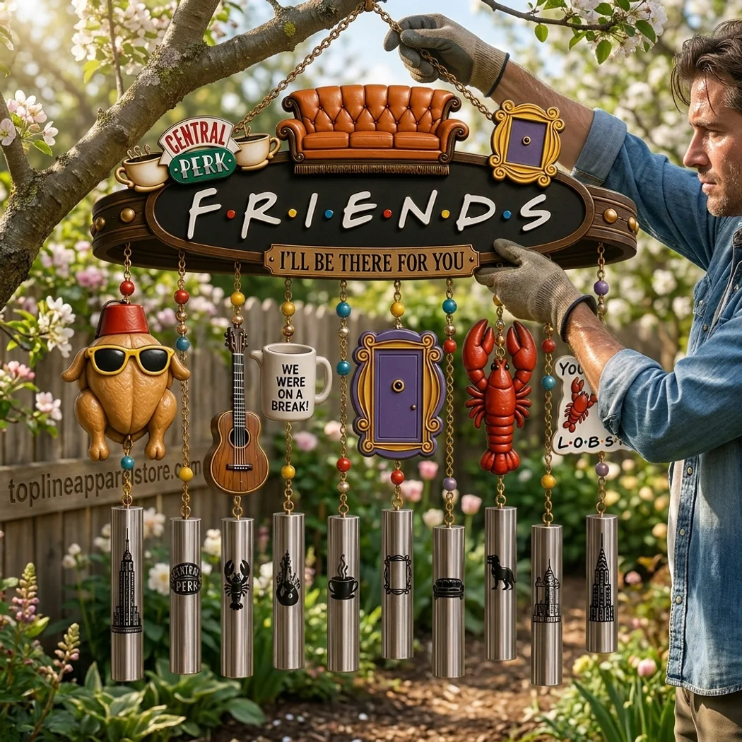 Friends TV Show Central Perk and Lobster Decorative Outdoor Garden Hanging Wind Chime Friends TV Show Central Perk and Lobster Decorative Outdoor Garden Hanging Wind Chime