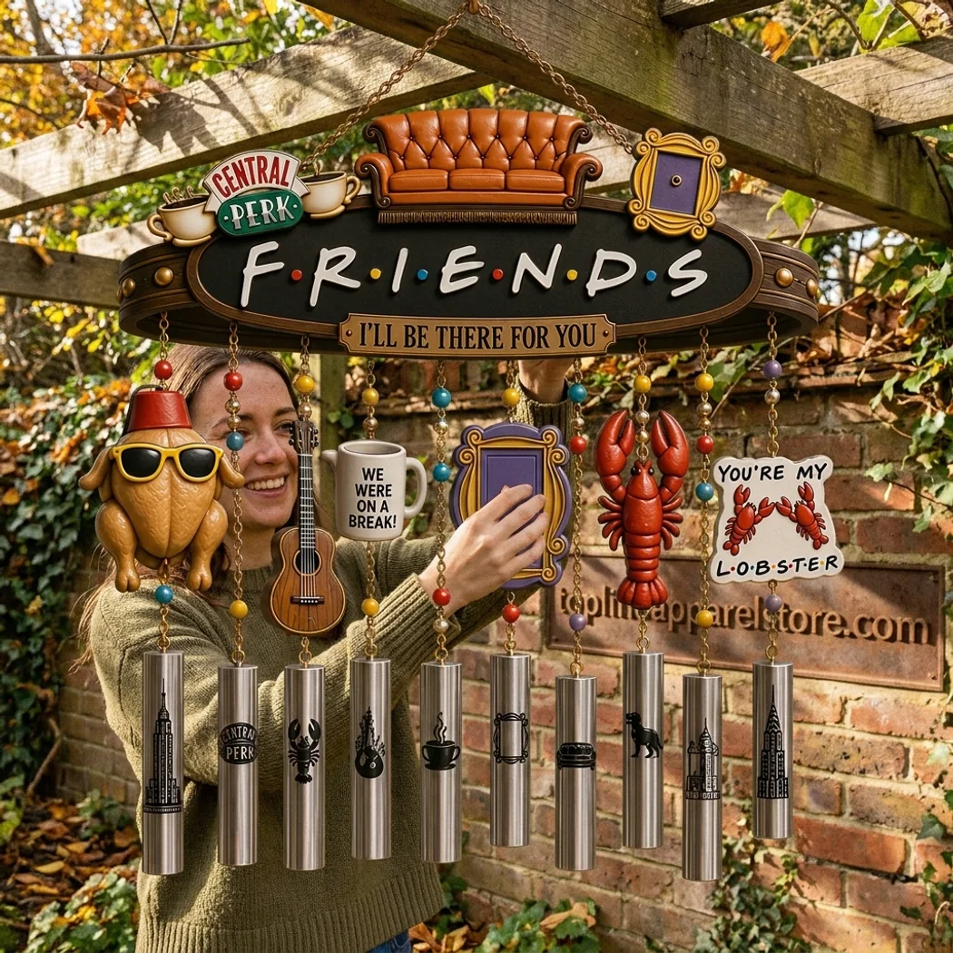 Friends TV Show Central Perk and Lobster Decorative Outdoor Garden Hanging Wind Chime Friends TV Show Central Perk and Lobster Decorative Outdoor Garden Hanging Wind Chime