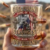 God Found Some of the Strongest Americans and Made Them Veterans Personalized Patriotic Military Gift Bullet Whiskey Glass