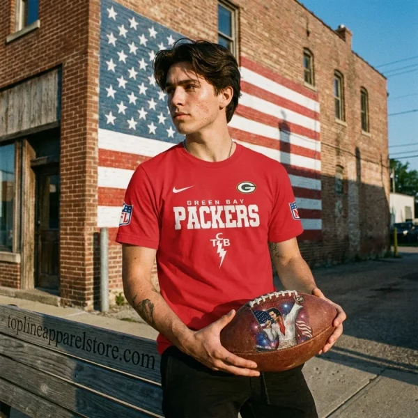 Green Bay Packers Elvis Presley Patriotic America 250 Freedom Football Red 3D T-Shirt