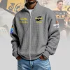 Hurricanes Rugby Personalized 30 Years Anniversary Yellow Waffle Knit Full-Zip Zipper Sweater