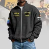 Hurricanes Rugby Personalized 30 Years Anniversary Yellow Waffle Knit Full-Zip Zipper Sweater