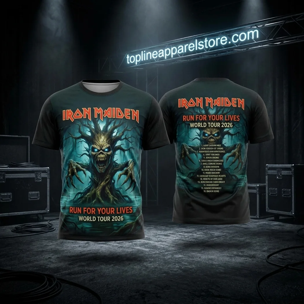 Iron Maiden Run For Your Lives World Tour 2026 Eddie Heavy Metal Graphic 3D All-Over Print T-Shirt Iron Maiden Run For Your Lives World Tour 2026 Eddie Heavy Metal Graphic 3D All-Over Print T-Shirt